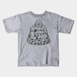 Buddhist Art Black Color Kids T-Shirt